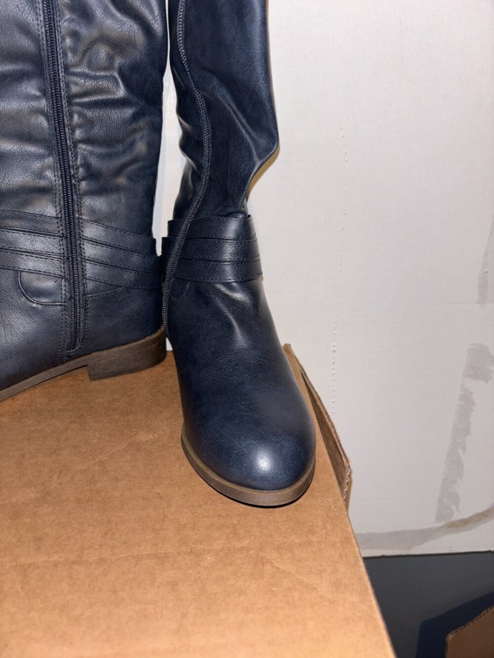 Journee Collection 'Ivie' Women's Knee-High Riding Boots – Navy, Size 7 (NIB) - Picture 5 of 12